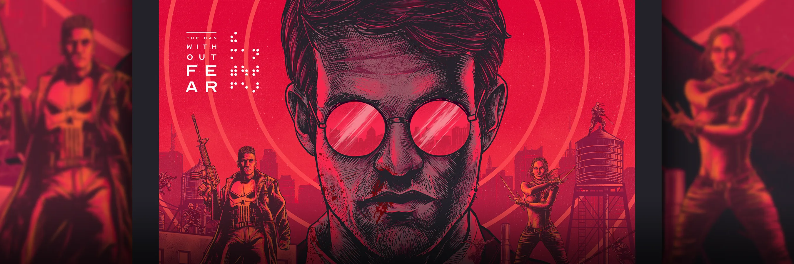 Key Art poster for Marvel Studios Daredevil season 2 on Netflix and Disney+, illustration and design by Joe Cosentino