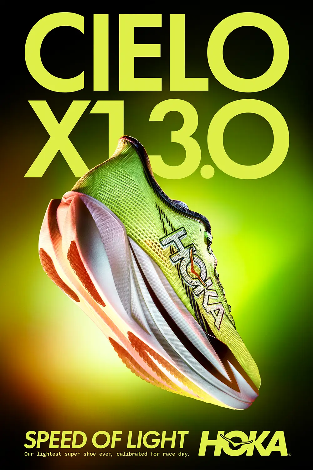 Key Art campaign for Hoka Cielo X1 3.0, art direction and design by Joe Cosentino