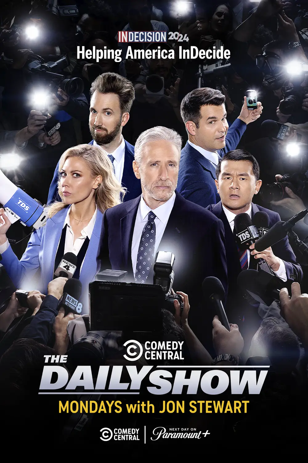 Key Art campaign for The Daily Show 2024 Election Coverage with Jon Stewart on Comedy Central and Paramount+, art direction and design by Joe Cosentino