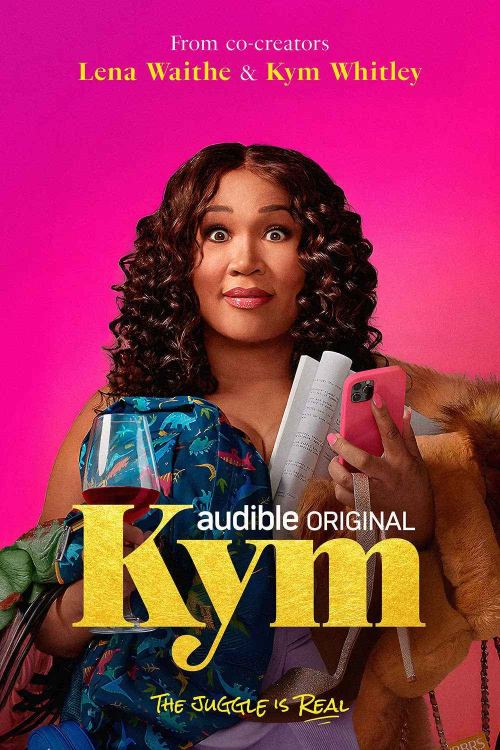 Key Art campaign for the Audible Original series Kym from Lena Waithe & Kym Whitley, art direction and design by Joe Cosentino