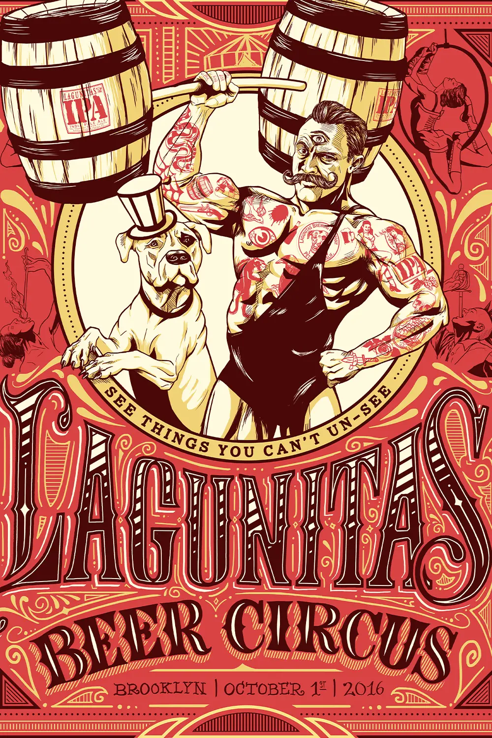 Key Art Poster for Lagunitas Beer Circus 2016 hosted by Lagunitas Brewing Company, illustration and design by Joe Cosentino