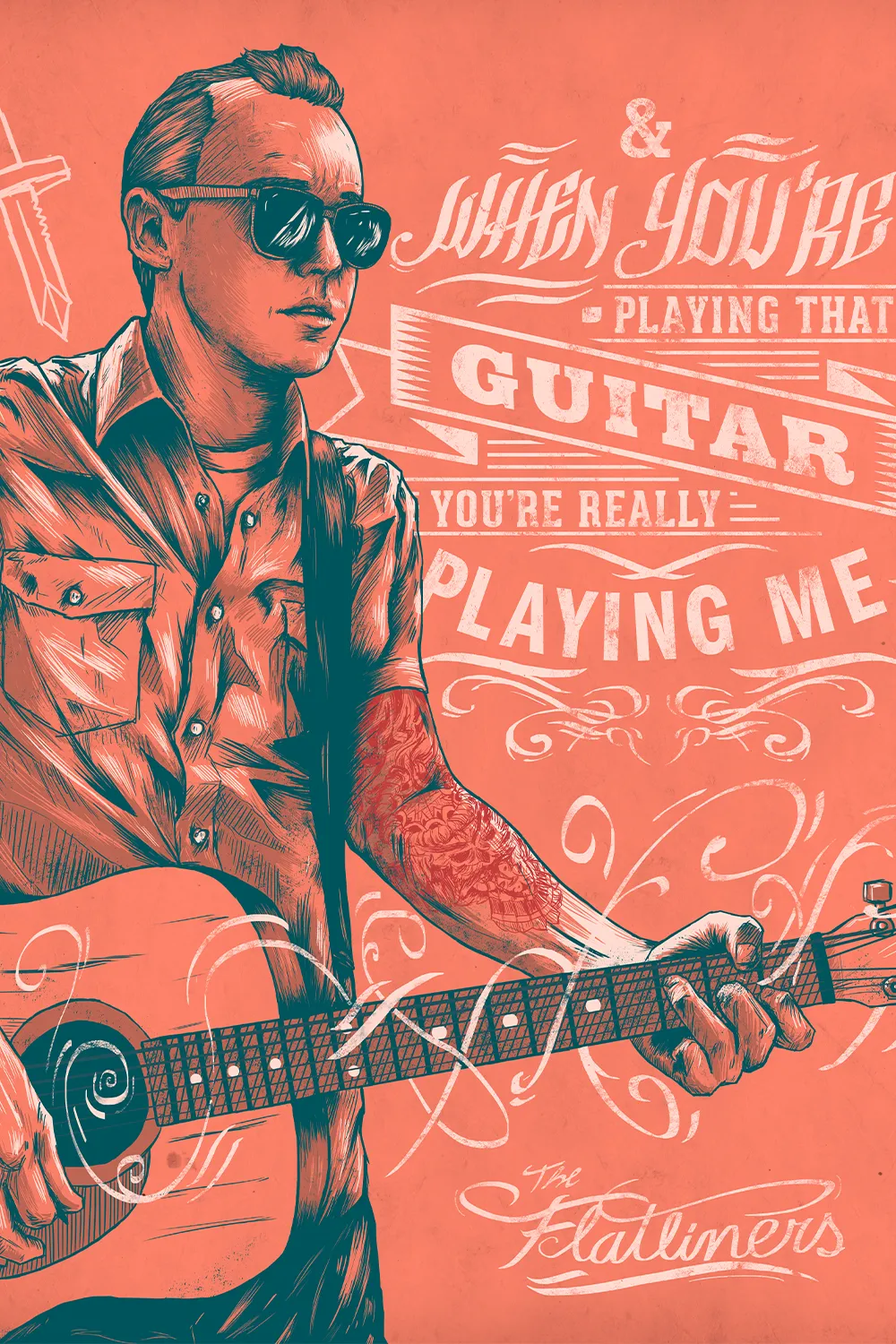 Art for the punk band The Flatliners, illustration and design by Joe Cosentino