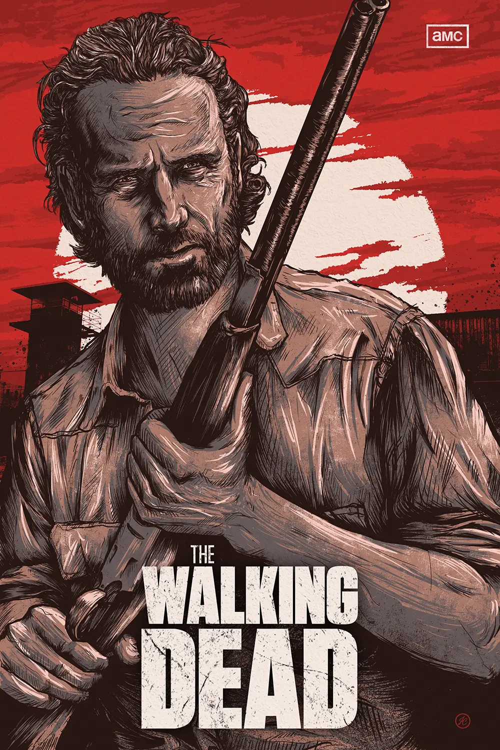 Key Art poster for The Walking Dead on AMC, illustration and design by Joe Cosentino